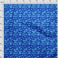 thumbnail image 4 of oneOone Rayon Blue Fabric Halloween Sewing Material Print Fabric By The Yard 56 Inch Wide, 4 of 4