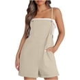 thumbnail image 2 of Gspmoly Short pour Femme, Mode Femme Été Décontractée Sans Manches à Bretelles Combinaison Courte Short de Course jusqu'à 70 % de Rabais Kaki m, 2 of 9
