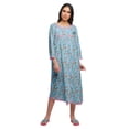 thumbnail image 1 of Moomaya Coton Femme Longueur Genou Manches 3/4 Chemise de Nuit Imprimée Tenue de Nuit, 1 of 5