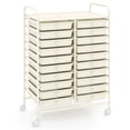 thumbnail image 1 of Costway 20 Drawers Rolling Storage Cart Art Craft Organizer on Wheels Multipurpose White, 1 of 10