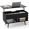 thumbnail image 1 of Costway Lift Top Coffee Table with Hidden Compartment Open Storage Shelves for Reception Black, 1 of 10