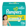 thumbnail image 1 of Couches Pampers Swaddlers, absorbantes, gardent bébé au sec et confortable, couche jetable pour bébé sans danger pour la peau, taille 4 (6,8 à [15 à 34 lb]), 1 of 27