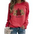 thumbnail image 1 of Christmas Tree Crew Neck Sweatshirt Pullover For Women Ladies Xmas Holiday Sweater T Shirt Top Winter Fall Spring, 1 of 2
