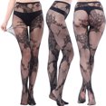 thumbnail image 2 of Penkiiy Bas Résille pour Femmes Pantalons pour Femmes Leggings Aguichant en Maille Transparente Grande Taille Bas Résille Résille Collants Gris, 2 of 3