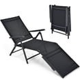 thumbnail image 1 of Costway Chaise Longue Pliante de Patio, Extérieure, Portable, Inclinable, Plage, Noire, 1 of 8