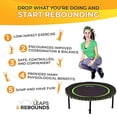 thumbnail image 4 of LEAPS & REBOUNDS 48" Mini Fitness Trampoline & Rebounder for Adults, Gray, 4 of 6