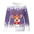 thumbnail image 4 of Chandails pour Femmes Veste de Noël pour Femmes Adolescentes Filles Manches Longues Chandails Amples Femmes Chandail à Col Rond Mignon Renne Ensemble de Tenue Confortable Femmes Chandails Graphiques de Noël, 4 of 4