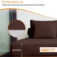 thumbnail image 3 of 600 TC Egyptian Cotton RV King Bed Sheet Set Include's - 18" inch Deep Fitted Sheet | 1 Flat Sheet | 2 Pillowcases | Chocolate Solid, 3 of 7