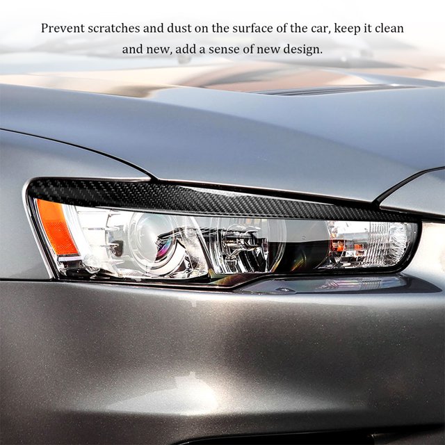 Maoww 2Pcs Car Stickers Carbon Fiber Trim Headlight Cover Accessories Headlamp Eyebrows Sticker Replacement for 2008 2014