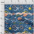 thumbnail image 2 of oneOone Viscose Chiffon Navy Blue Fabric Ocean Life Sewing Craft Projects Fabric Prints By Yard 42 Inch Wide, 2 of 5