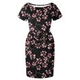 thumbnail image 4 of Robes Femmes Décontractées Col Rond Bretelles Manches Courtes Imprimé Floral Robe Ample avec Poches Robe d'Été Ligne A Robes d'Été pour Femmes 2023 en Liquidation, 4 of 6