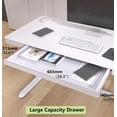 thumbnail image 4 of 47" x 24" Electric Standing Desk with Glass Tabletop and Drawer, Ergonomic Height Adjustable Sit Stand Up Computer Desk with USB Charge Ports, Memory Pre-Settings & Anti-Collision, 4 of 9