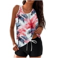 thumbnail image 3 of yoeyez Tropical Print Tankini for Women Two Piece Bathing Suits Summer Boho Swim Top with Buttom Tummy Control Modest Swimsuits Beachwear Multicolor,XXL, 3 of 7