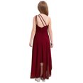 thumbnail image 2 of Manyakai Robe à une Épaule pour Filles, Ourlet Haut-Bas, Robe de Princesse à Volants, Taille Haute, Robe de Danse de Soirée Bourgogne 10, 2 of 7