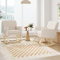 thumbnail image 2 of Costway Set of 2 Costway Upholstered Rocking Chair with Widened Backrest Machine-washable Seat Cushion Cover, 2 of 9