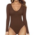 thumbnail image 1 of ORUYROP Combinaison à Manches Courtes à Manches Longues Deep V Neck pour Vêtements pour Femmes, 1 of 5