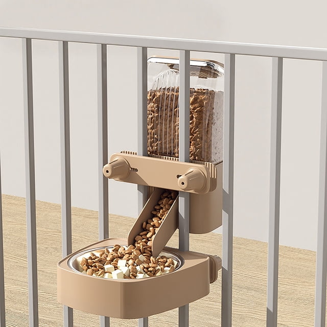 BKER Automatic Pet Feeder For Cats Dogs Rabbits 65° Tilt Design Freshness Lock Knob Adjustable Indoor Pet Food Dispenser Durable PET Material Easy To Use