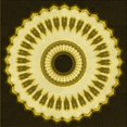 thumbnail image 1 of Ahgly Company Tapis d'Intérieur Lavables en Machine, Carrés de Transition, Jaune Vif, 8' Carré, 1 of 7