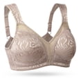 thumbnail image 4 of Wingslove Women's Full Coverage Plus Size Bra Non Padded Wireless Minimizer Bra, Toffee 48G, 4 of 7