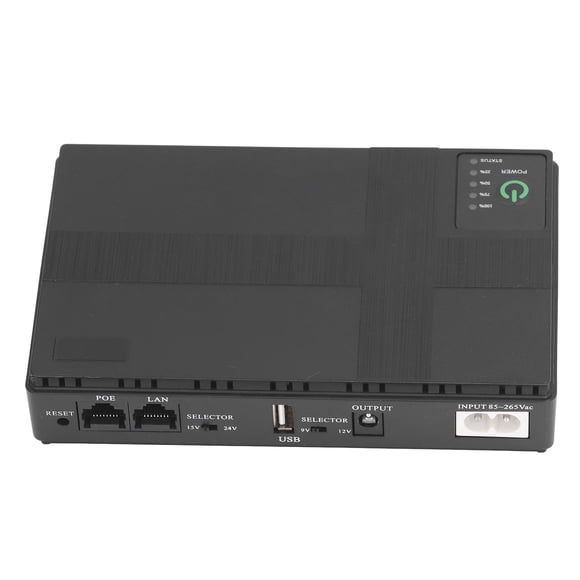 Compact 10400mAh Portable Power Backup with Multi-Voltage Output (5V/9V/12V/15V/24V) for Cameras, Routers, and Network Devices, Featuring POE Support and Wide Voltage Range (85-265V) with US Plug