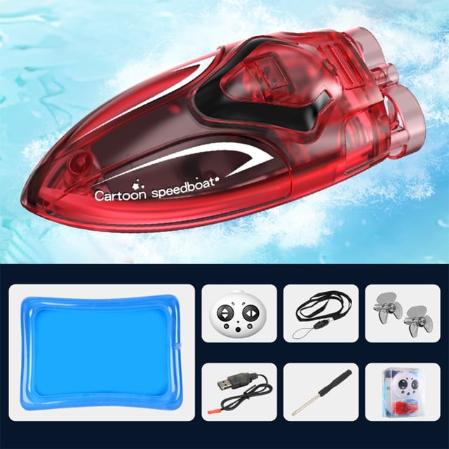 Dvkptbk Bateau Télécommandé Mini Jouets de Contrôle de l'Eau Haute Protection Alimentation à Pile au Lithium Éducation