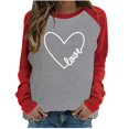 thumbnail image 2 of Qertyioot T-Shirt Graphique pour Femmes de la Saint-Valentin à Manches Longues, Imprimé pour la Mode Décontractée, Chandail à Col Rond, Hauts, Blouse, 2 of 4