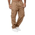 thumbnail image 4 of Faithtur Men Straight Pants Middle Waist Loose Pockets Casual Fall Trousers, 4 of 7