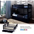 thumbnail image 3 of BEDSMART Solid Wood Twin Over Twin Bunk BedWith Storage | Blue, 3 of 7