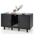 thumbnail image 1 of Gymax Meuble Télé pour Litière de Chat, Armoire, Maisonnette Dissimulée pour Chat, Salle de Bain avec 2 Portes, 1 of 10