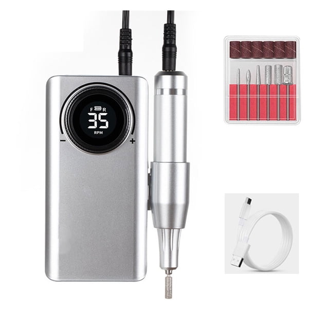 35000 RPM Rechargeable Portable Nail Drill Machine Electric Nail File Manicure Drill Set Profession Nail Art Equipment ,Easy to Use