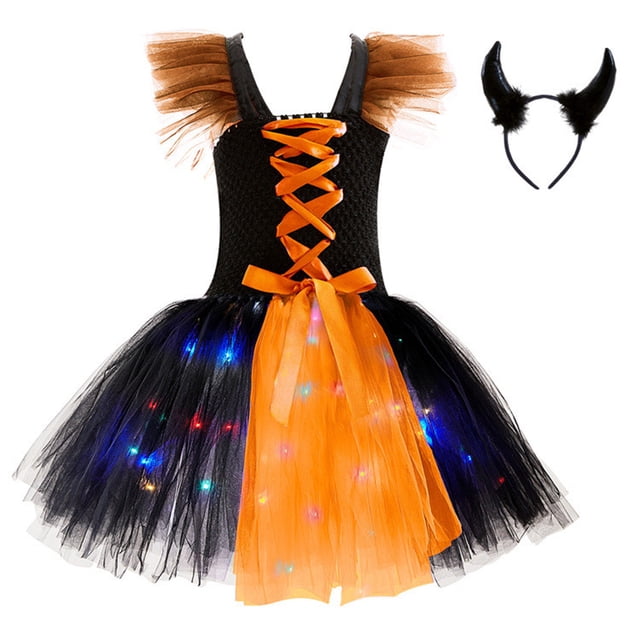 WEAIXIMIUNG Robes pour Filles Taille 10-12 Été Robe pour Tout-Petits Filles Led Sans Manches Robe Tutu en Maille Fête
