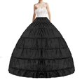 thumbnail image 1 of Jupon Crinoline pour Femmes, Ligne A, Jupe à 6 Anneaux, Jupon Long pour Mariage, Robe de Mariée, Robe de Bal, Noir, Taille Unique, 1 of 7