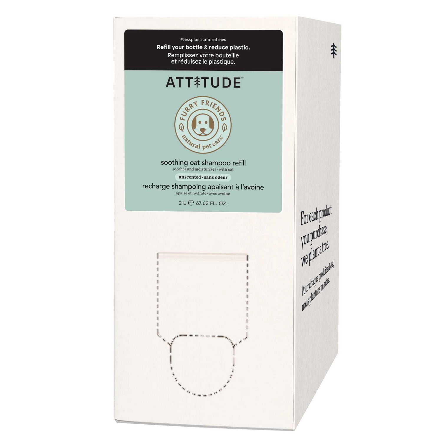 ATTITUDE Furry Friends, Shampooing, Apaisant à l'Avoine, Sans Odeur, Soins pour Animaux de Compagnie, Shampooing pour Chien, 2L