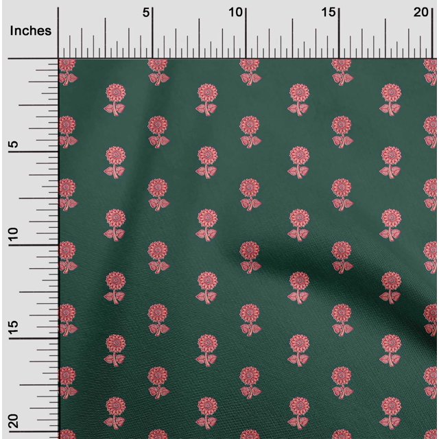 oneOone Organic Cotton Voile Fabric Floral Block Decor Fabric Printed BTY 42 Inch Wide