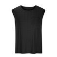 thumbnail image 2 of JDQJBZ Mens Tank Top Linen Crew Neck Open Front Sleeveless Top for Summer, 2 of 5