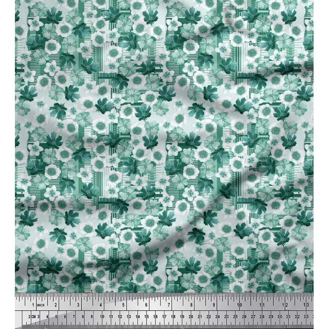 Soimoi Rayon Fabric Floral Flower Printed Fabric 1 Yard 56 Inch Wide