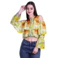 thumbnail image 2 of Moomaya Plus Size Cold Shoulder Top Printed Ladies Tops Blouses Women Party Tops, 2 of 4