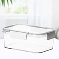 thumbnail image 4 of yulier Plastic Food Storage Container with Snap Lids, Clear Rectangle Meal Prep Container, Freezer Airtight Leakproof Food Fresh-Keeping Box for Fruits Vegetables Butter Cheese, 4 of 6