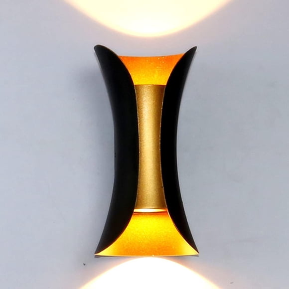 QIANLI Modern Hourglass Indoor Outdoor Wall Sconce 10W Warm White LED