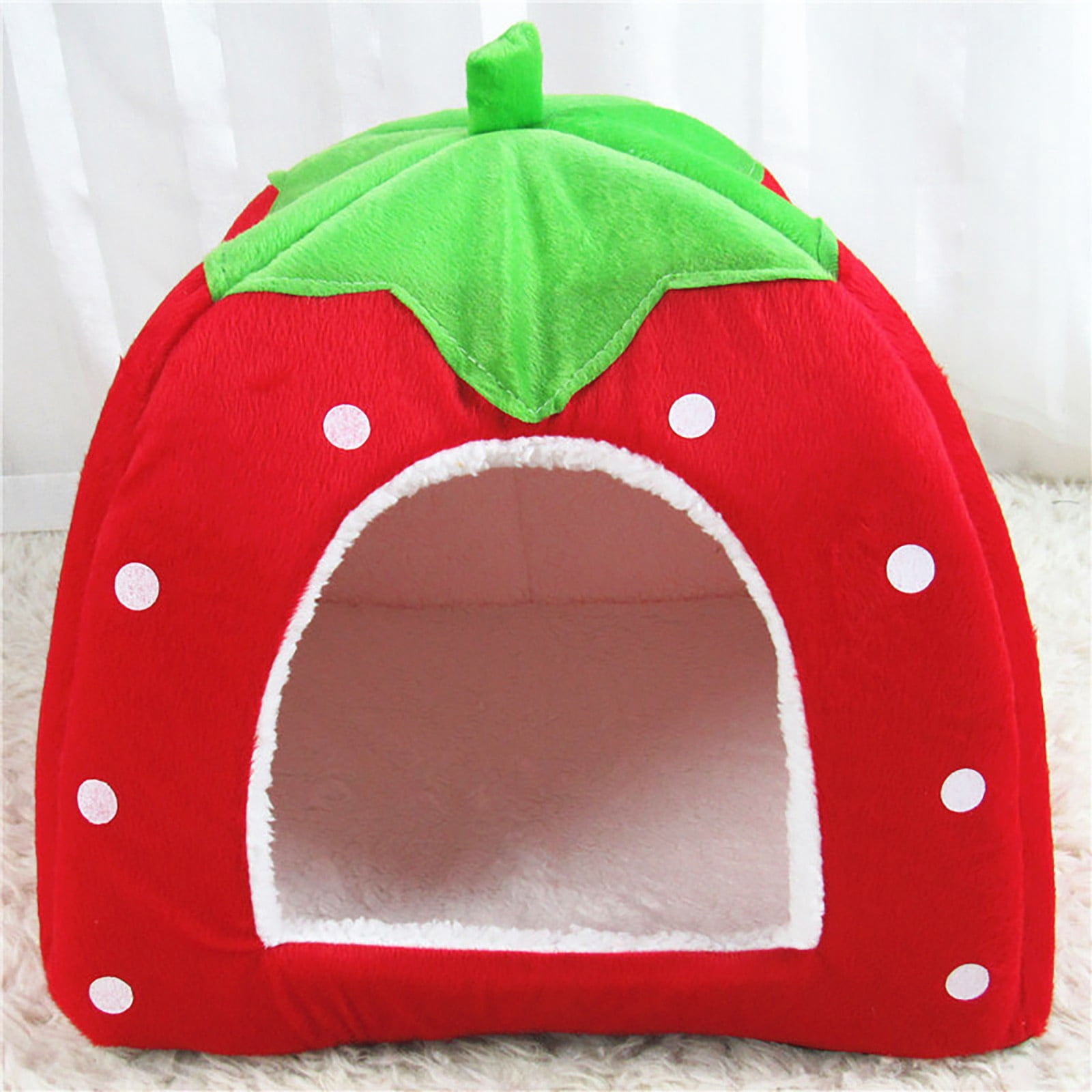 Wamans Cozy Cave Dog Bed Winter Indoor House House Padded House Folding Yurt Strawberry Tent Clearance Items