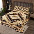 thumbnail image 2 of Bohemian Quilt Set Twin Size Boho Aztec Striped Bedspread Western Farmstyle Bed Set Tribe Geometry Print Quilt Set Exotic Southwestern Decor Bedding, 2 of 5