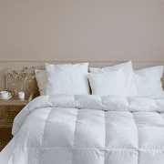 Highland Feather 625 Fill Power European White Down Duvet 500TC Pure Cotton Casing with Corner Ties MARSEILLE Cozy Regulator, Summer, Double, 25 OZ