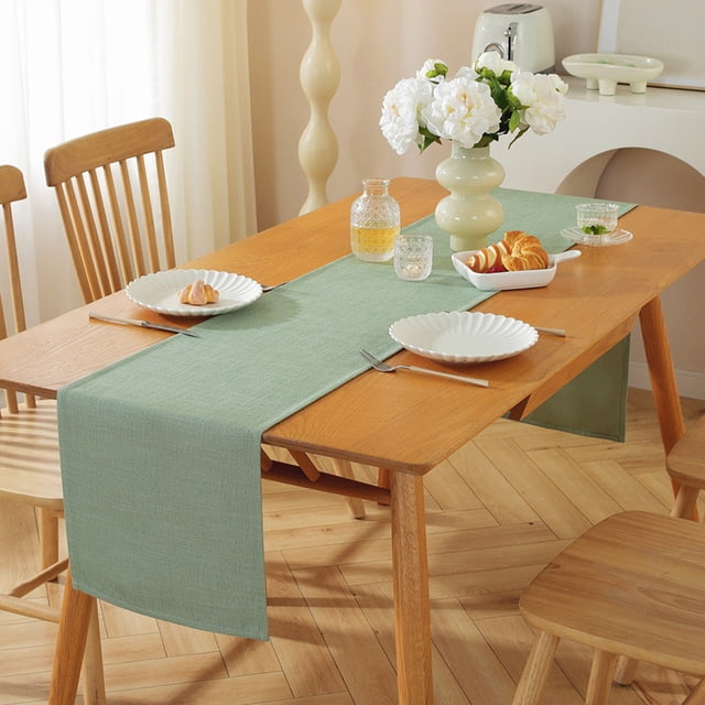 Matoen12 Table Flag Cotton Woven Tone Color Decoration Long Tablecloth Home