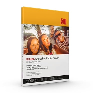 Kodak Snapshot Glossy Photo Paper, 5" x 7", 180 gsm, 50 Sheets
