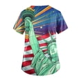 thumbnail image 3 of EQWLJWE Chemises pour Femmes Liquidation T-Shirts pour Femmes Independence Day Blouse Décontractée à Manches Courtes Imprimée avec Poches Uniforme, 3 of 3