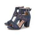 thumbnail image 4 of Womens Chunky High Heels Hollow Fish Mouth Sandals, 4 of 9