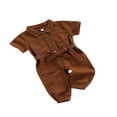 thumbnail image 4 of Girls Fashion Solid Color Pocket Single-Breasted Long Sleeve Jumpsuit, 4 of 8
