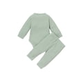 thumbnail image 4 of Gupgi Ensemble 2 Pcs pour Tout-Petit, Barboteuse à Manches Longues à Col Henley + Pantalon Décontracté, 4 of 8