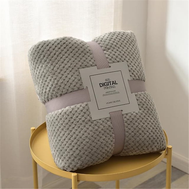 TIMIFIS Fleece Throw Blanket for Couch Sofa - Fuzzy Soft Cozy Blanket for Bed, Thick Warm Blankets for Winter, Gray, 39X59 In
