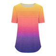 thumbnail image 4 of TNDBKQWR Liquidation Chemises pour Femmes T-Shirts d'Été pour Femmes T-Shirt à Encolure Dégagée pour Femmes Hauts pour Dames Été Femmes Haut d'Été, Multicolore-3, TTG, 4 of 4